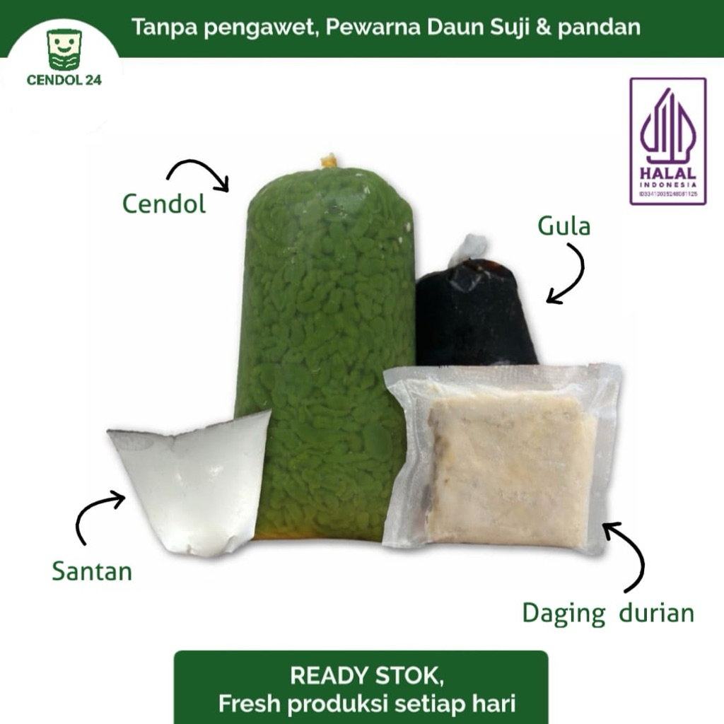 Paket Es Cendol Durian / es cendol durian / cendol dawet fresh halal tanpa pengawet