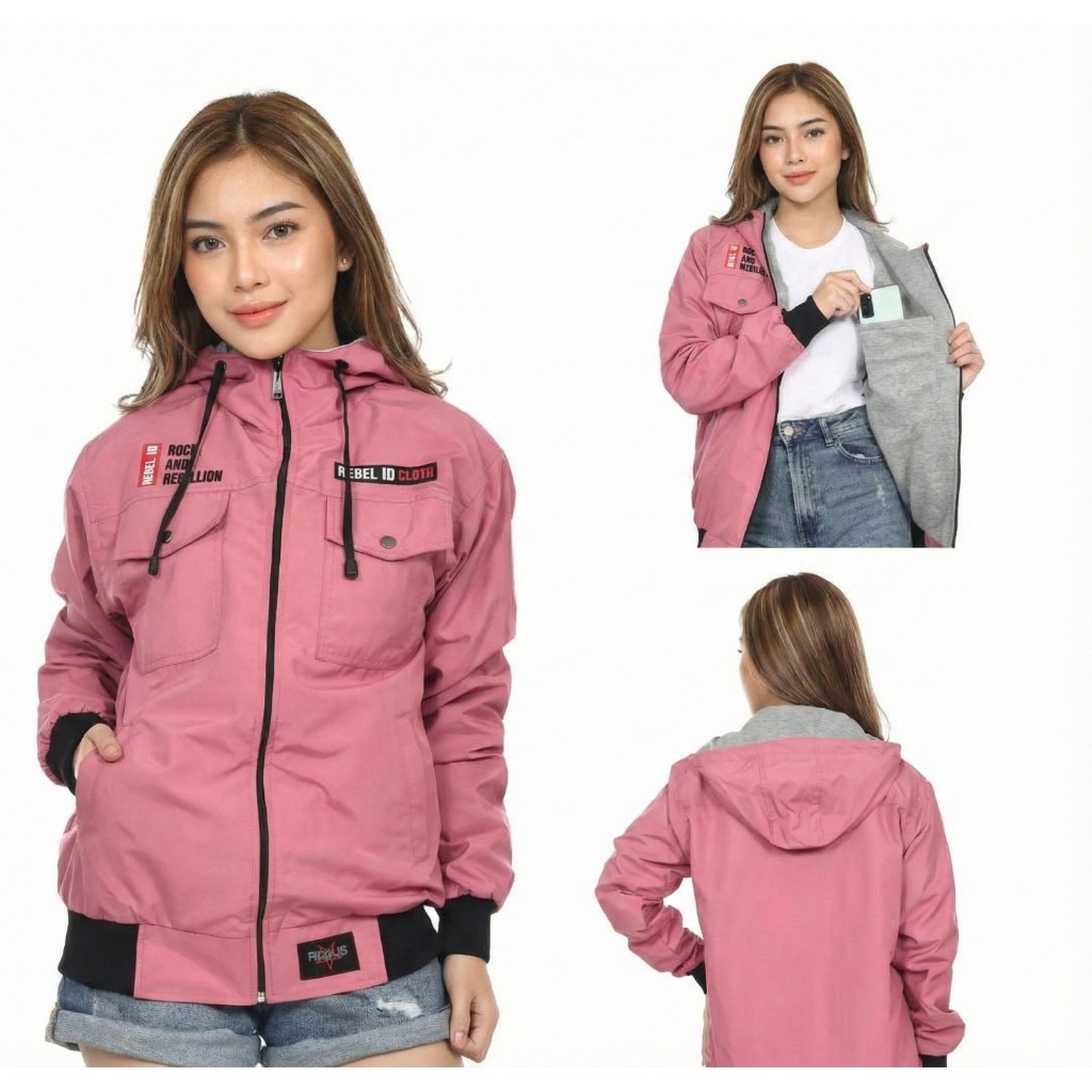 JAKET WANITA KEKINIAN KOREA PARASUT ANTI AIR JAKET OLAHRAGA JACKET MOTOR CEWEK ANTI ANGIN