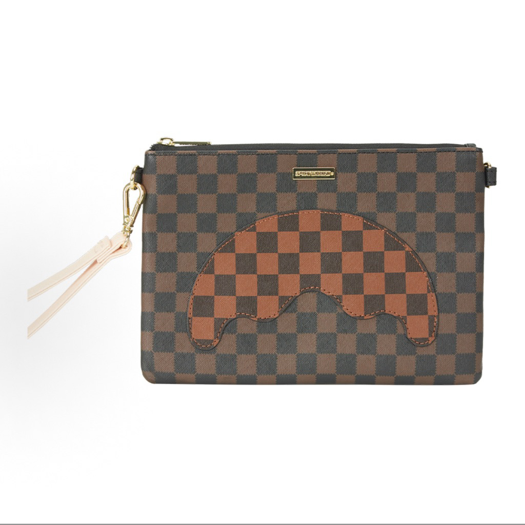 Sprayground Boujee Strap Clutch Bag Brown Original / Tas Clutch Sprayground Authentic