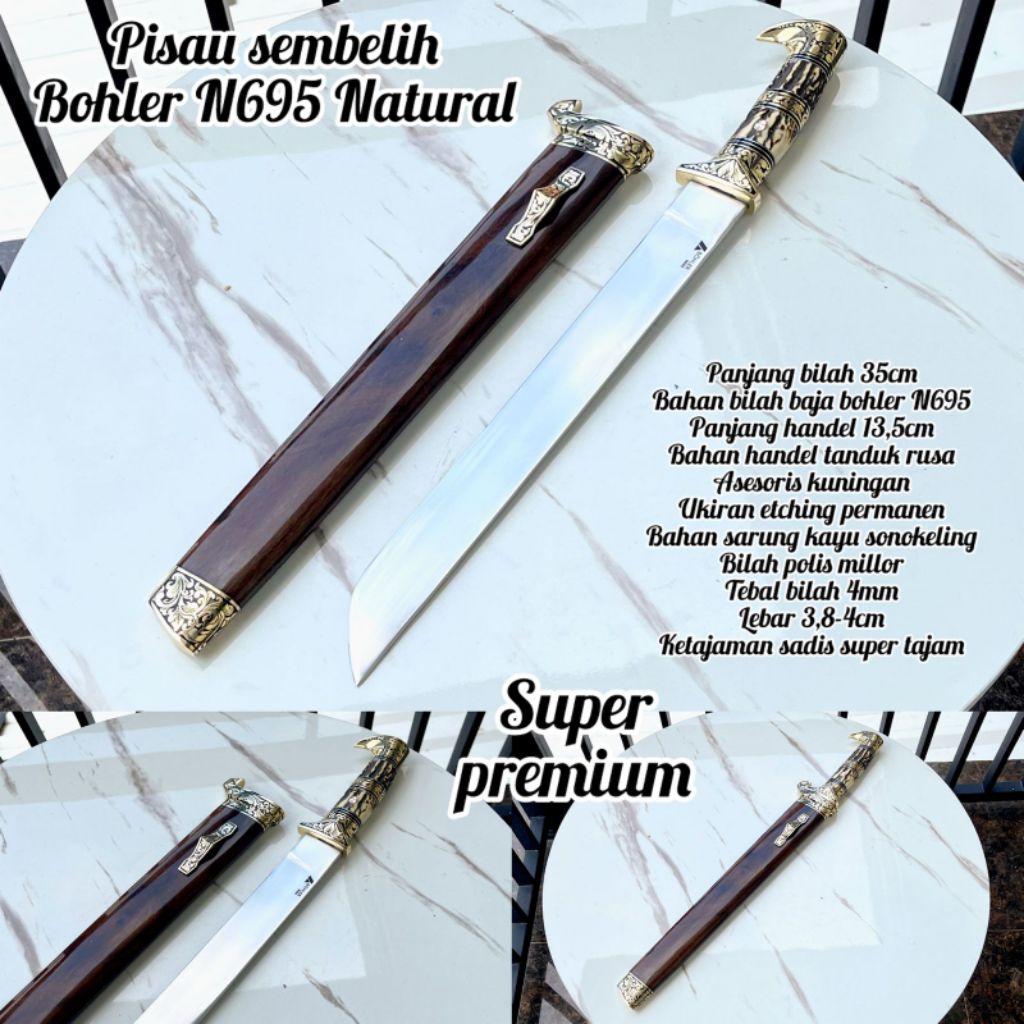 PISAU SEMBELIH SAPI KAMBING BAJA BOHLER N695 TAJAM 35 CM
