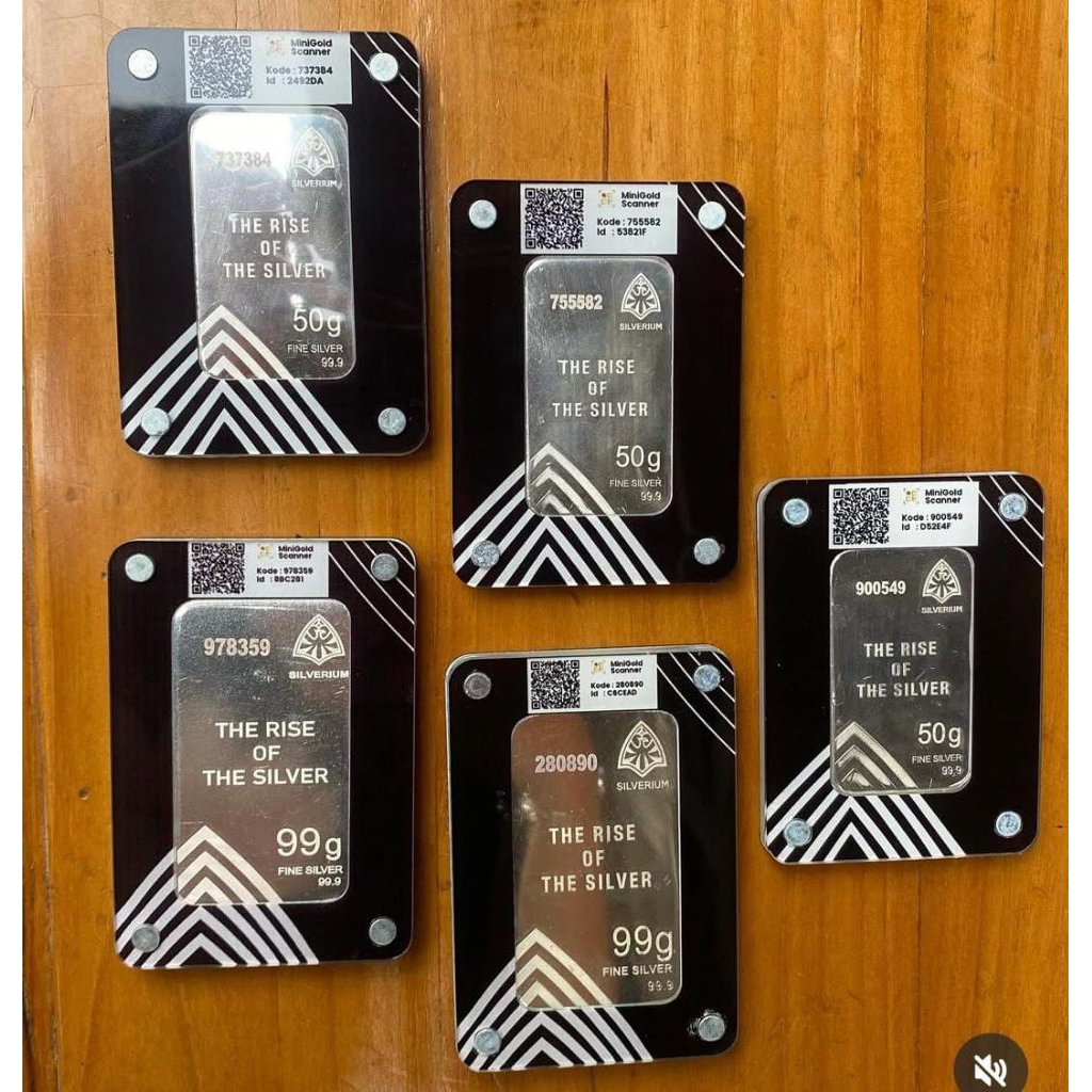 Perak Batangan Silverium 50Gram Murni 99.9% - Investasi & Koleksi