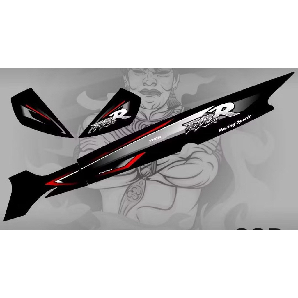STRIPING FIZR 1997 CUSTOM HITAM ABU UV TRANSPARAN