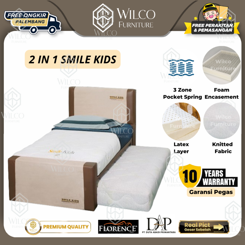 Springbed Florence 2 in 1 Smile Kids Kasur Florence/ Matras Florence - 100 x 200