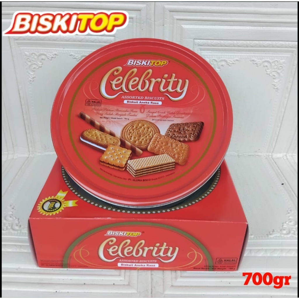 Biskitop celebrity assorted biscuits kemasan kaleng 700gr/kue lebaran