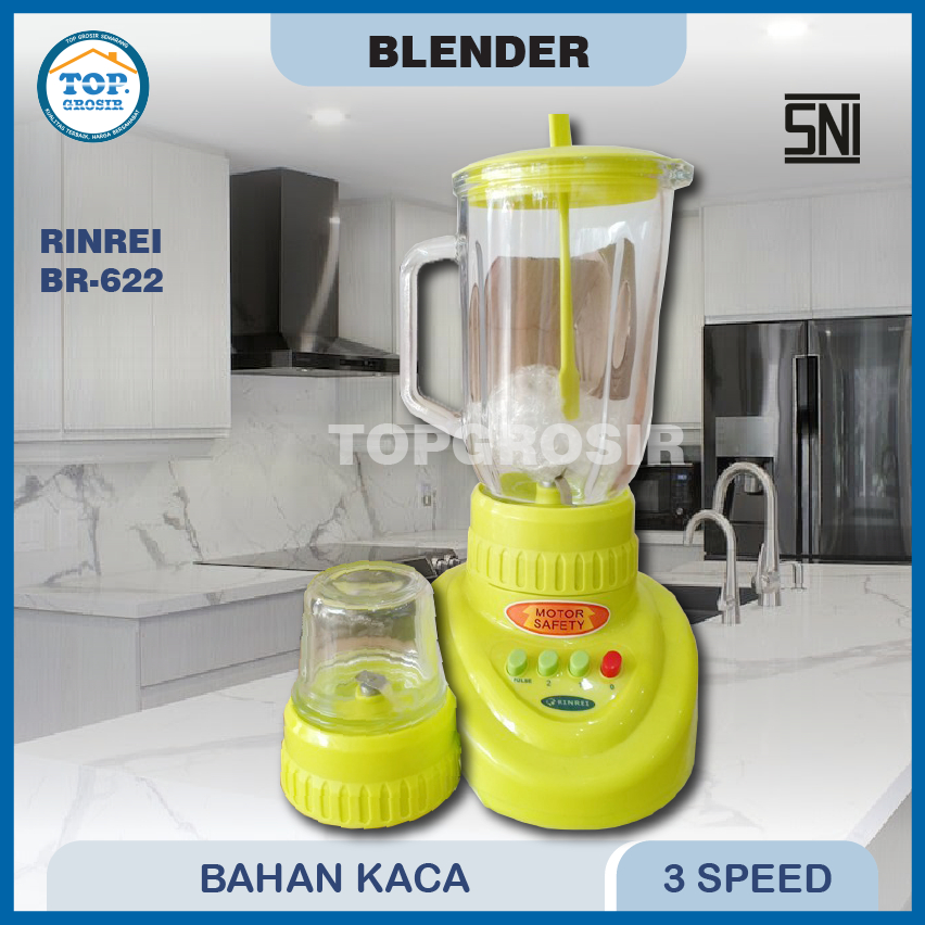BLENDER  RINREI  BR 622/BR 622P PENGHALUS MAKANAN / MINUMAN - PISAU BERMATA 6 STAINLESS BLENDER MURA
