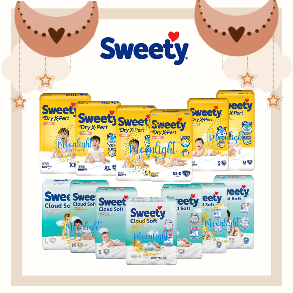 Popok Bayi SWEETY Bronze Comfort & Pants | Silver Soft Cloud Pants | Happy Nappy