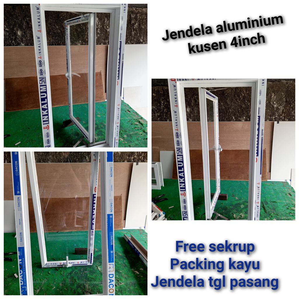 jendela aluminium kusen 4inch L 50*100-200cm