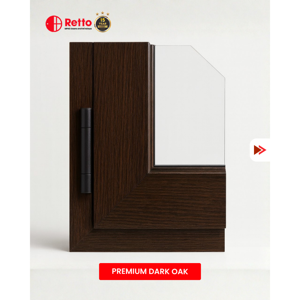 Bahan Material Pintu dan Jendela UPVC Retto - Profil UPVC Garansi 15 Tahun Anti Pecah Putih Hitam