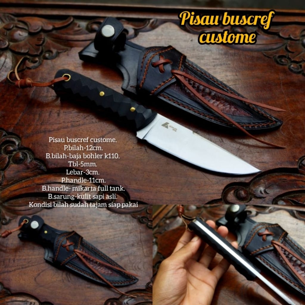 PISAU SESET SKINNER SURVIVAL OUTDOOR BAJA BOHLER K110