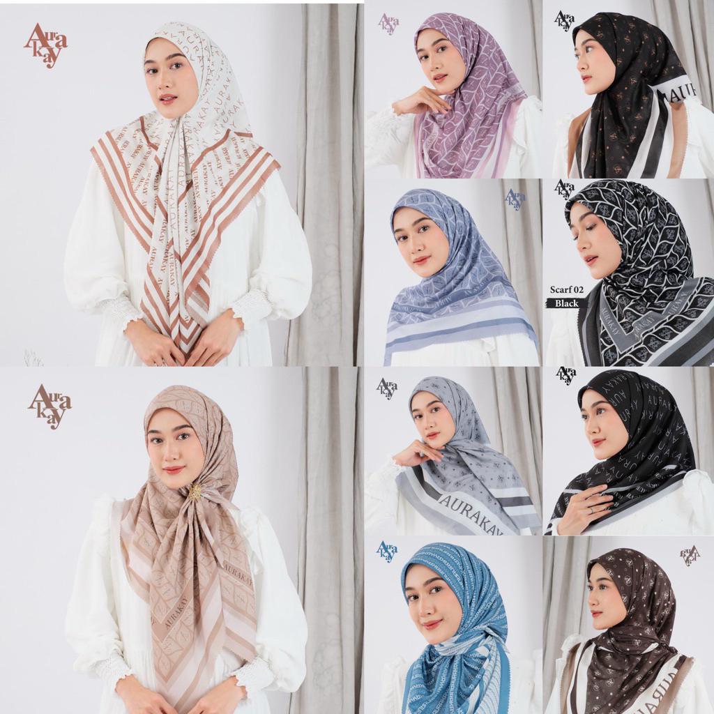 HIJAB PERSEGI PARIS VOAL PRINTING PREMIUM ORI BY AURAKAY