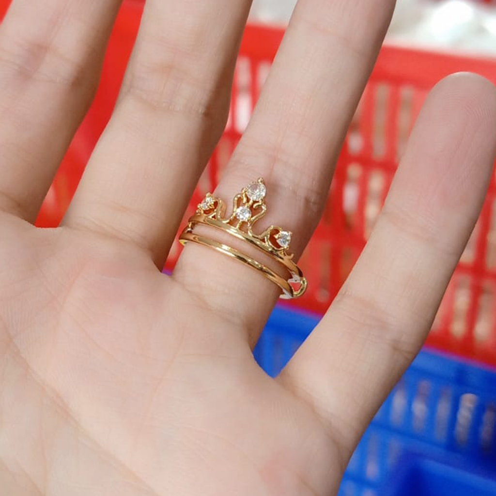 PARIS Cincin Simple Model Mahkota Ratu Emas