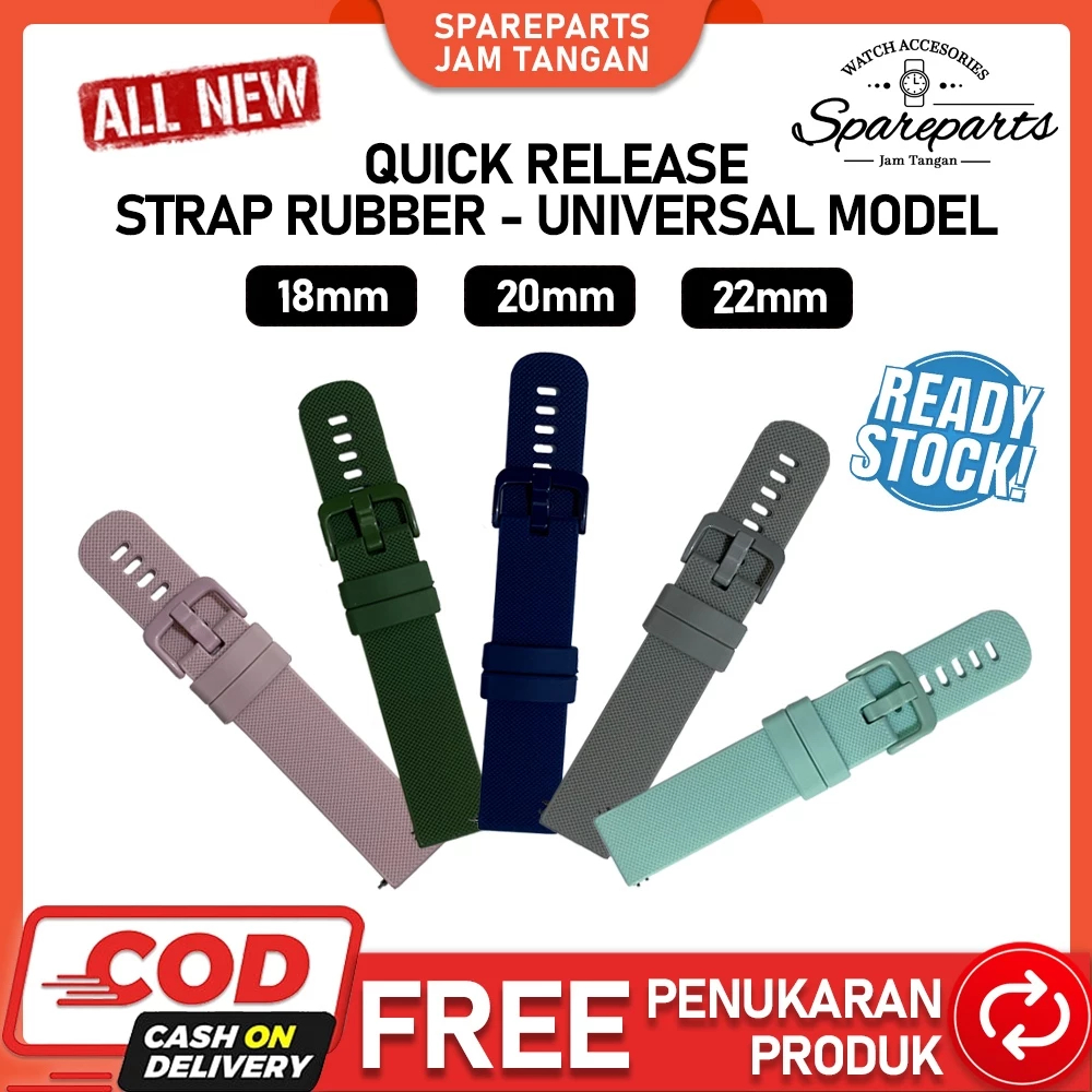 Rubber Strap Vintage Tropic Strap 18mm 20mm 22mm Quick Release Casio Seiko AC