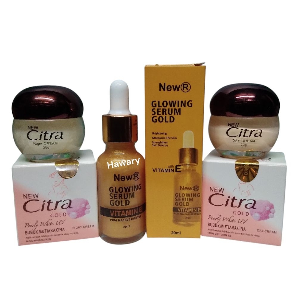 Paket Krim Citra Gold Siang+Malam Dan Serum Glowing Gold