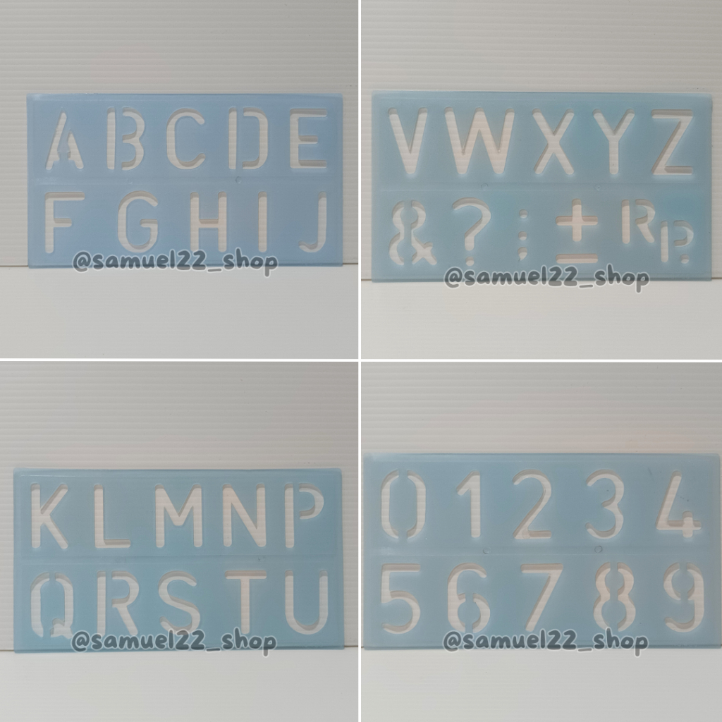 Penggaris Sablon Huruf Angka Mal Template 430