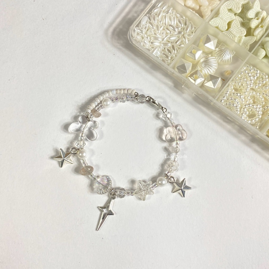 White Ocean Bracelet | Edition White Ocean | Gelang Putih | Gelang Manik Rantai | Gelang Wanita Cant