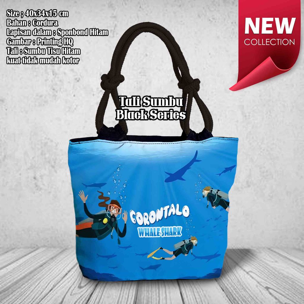 [ Quinsi Bags ] Tas Totebag Wanita Motif Wisata Asia Desain Unik dan Kekinian Souvenir Gorontalo Sul
