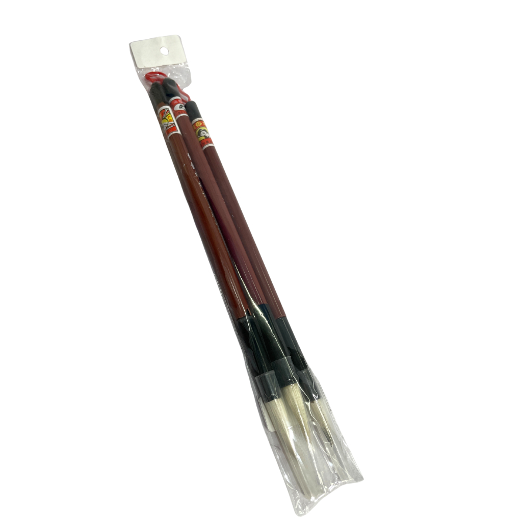 Bai Yun Mao Bi Set 3 pcs (S, M, L) | Kuas Kaligrafi Cina Premium Chinese Calligraphy Brush - BY003