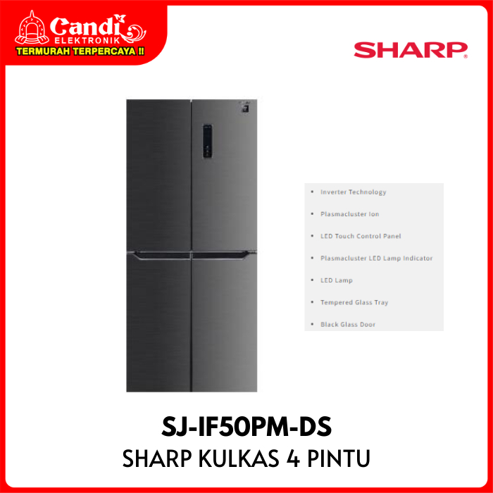 SHARP Kulkas 4 Pintu 401 Liter SJ-IF50PM-DS
