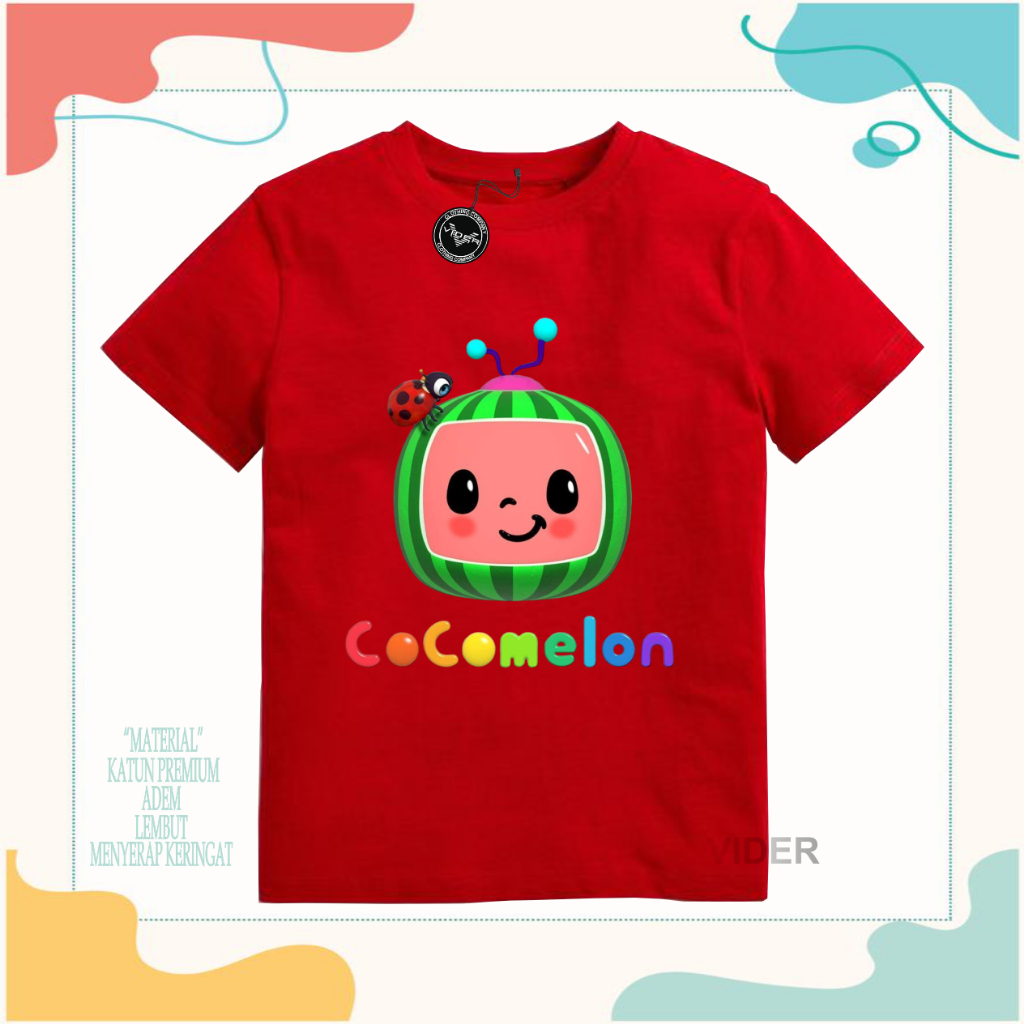 Kaos anak perempuan karakter Cocomelon/Baju anak perempuan Cocomelon