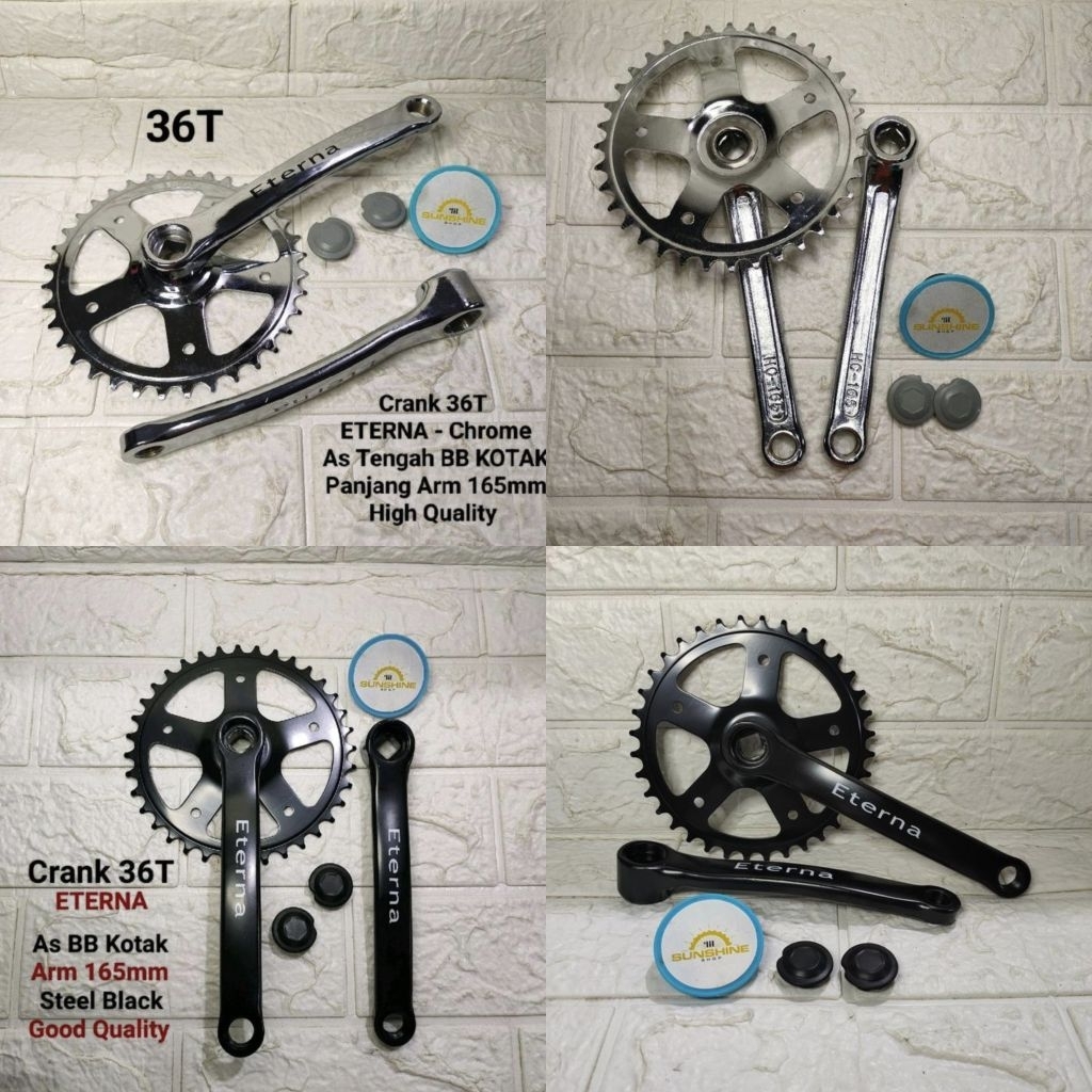 Crank Single 1 Speed 36T Gir Tengah Sepeda Lipat MTB CTB Sierra ETERNA