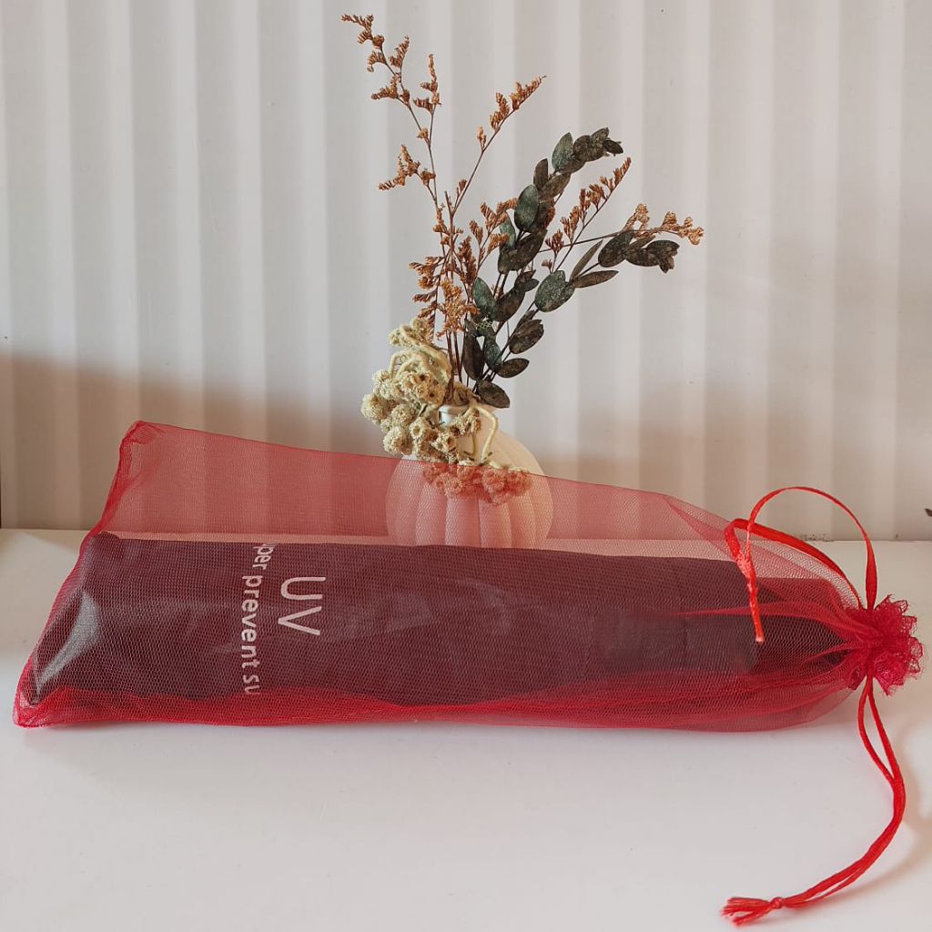 Kantong tile souvenir pernikahan Ukuran 12x30. Tile serut Cocok untuk produk payung
