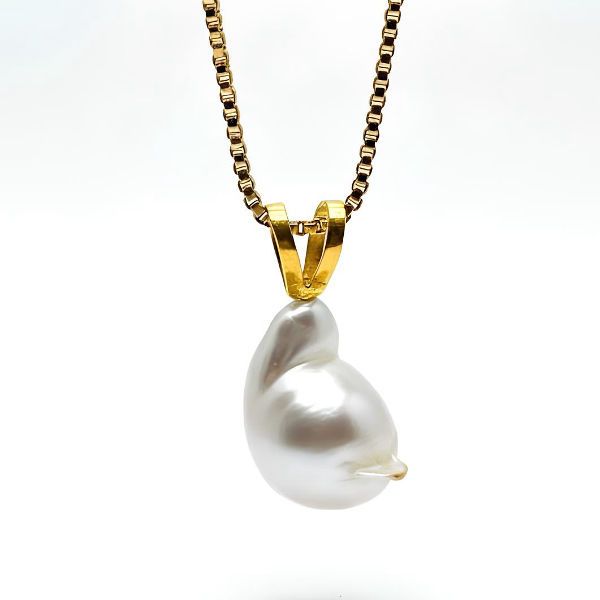 LILARA Liontin Emas Benih Mutiara Laut Aslii Lombok