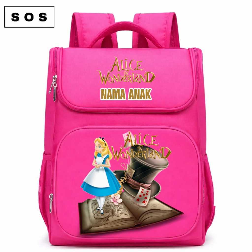 TAS ANAK GRATIS CUSTOM GAMBAR ALICE IN WONDERLAND TAS ANAK PEREMPUAN