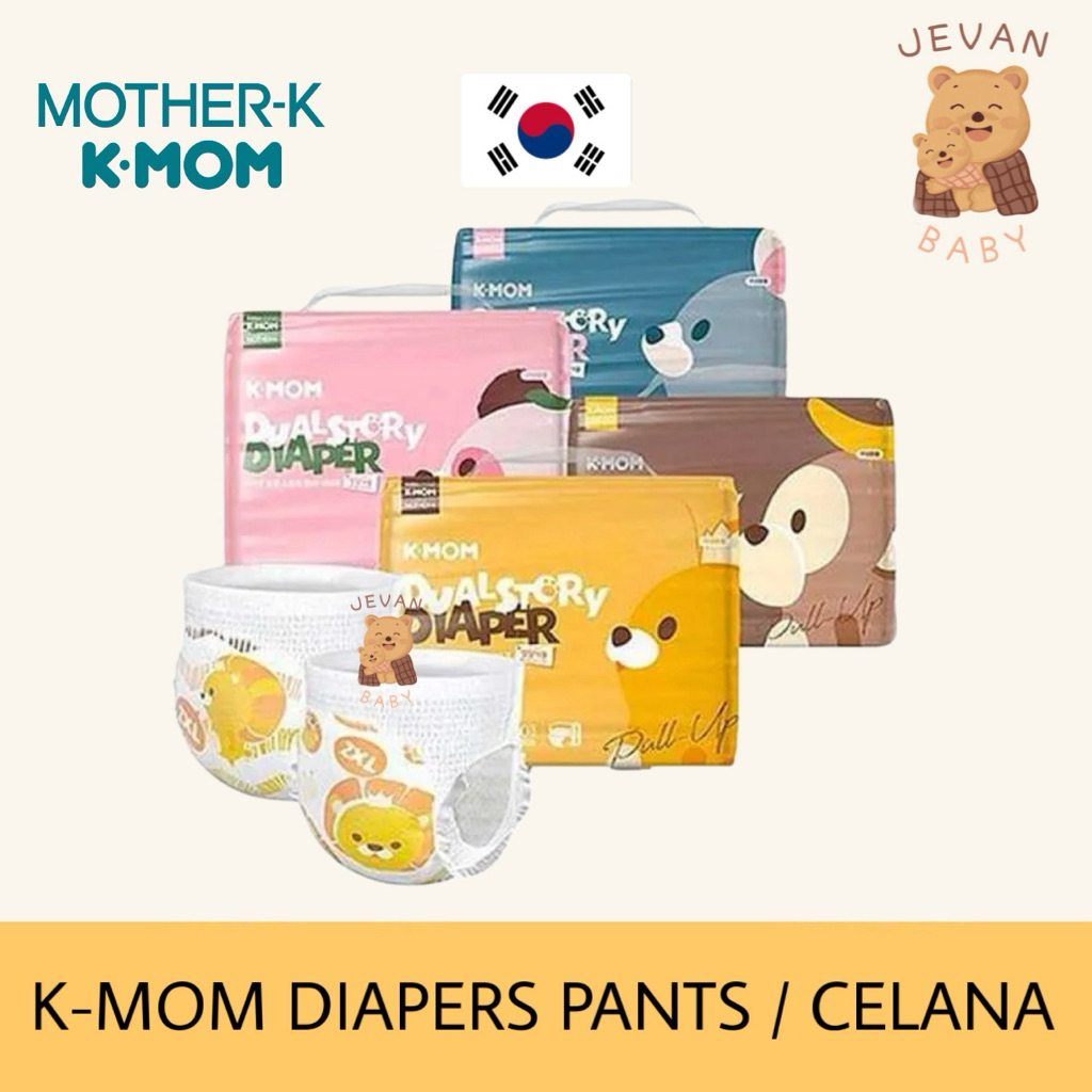 KMOM Dual Story Diapers Popok Bayi PANTS L XL XXL XXXL - Popok Celana K-MOM