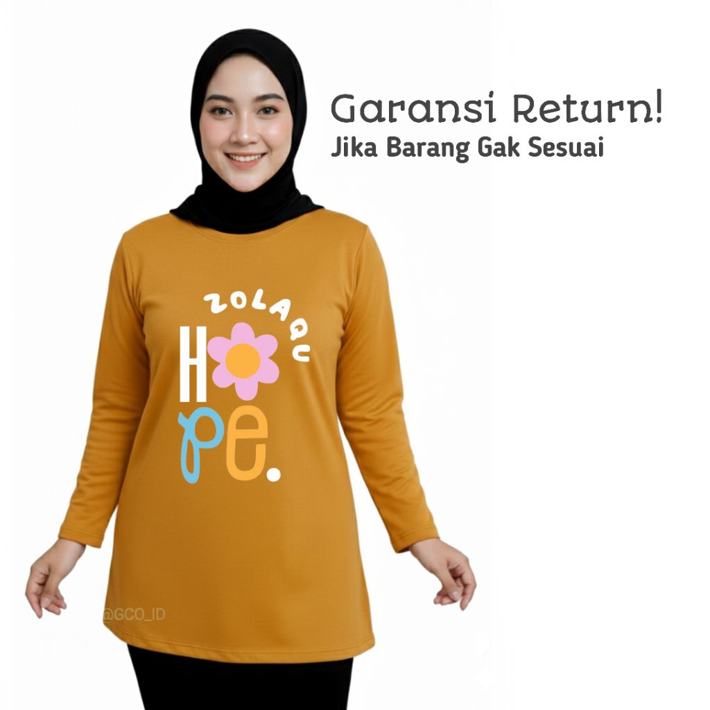 KAOS WANITA ZOLAQU ORIGINAL TERBARU LENGAN PANJANG JUMBO OVERSIZE TSHIRT KUNING SEPEDA 2025 OFFICIAL