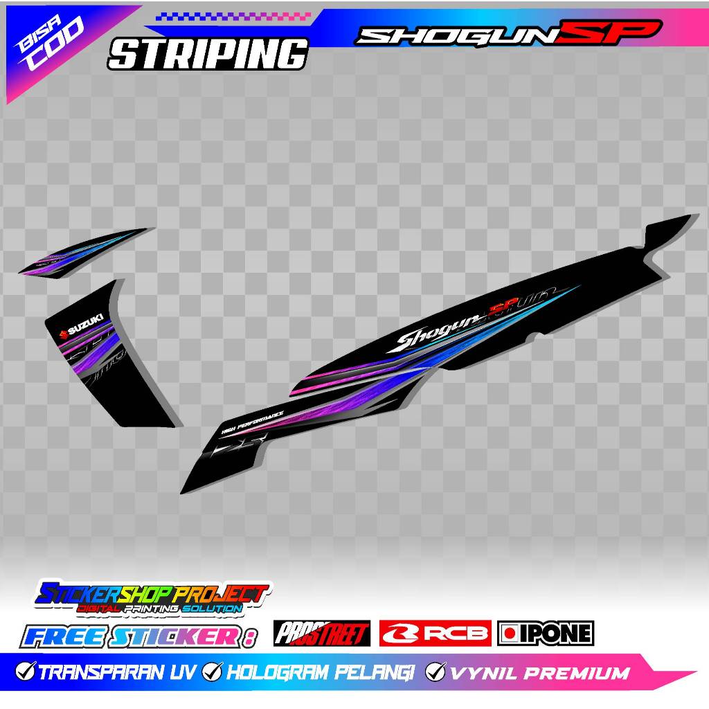 STRIPING VARIASI SUZUKI SHOGUN 125 SP / STICKER LIST VARIASI MOTOR SHOGUN SP