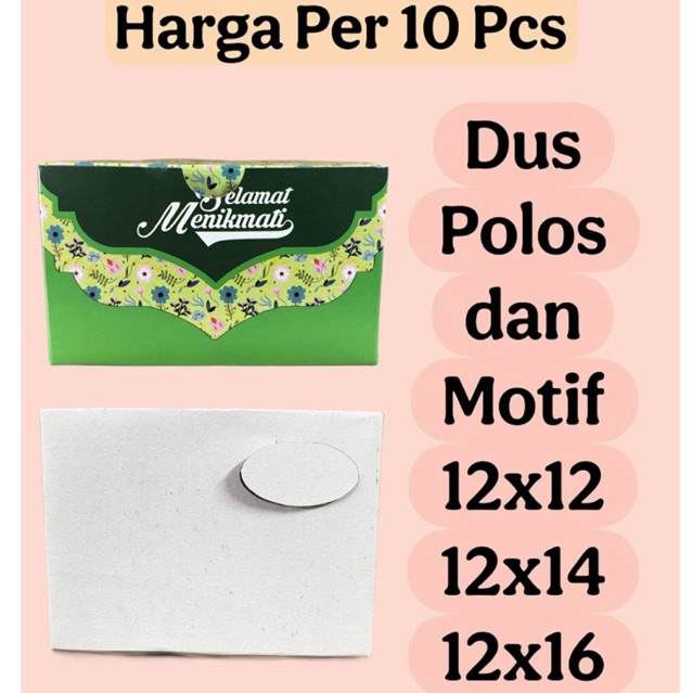 [10 PCS] DUS SNACK TEBAL POLOS MOTIF 12x12 12x14 12x16