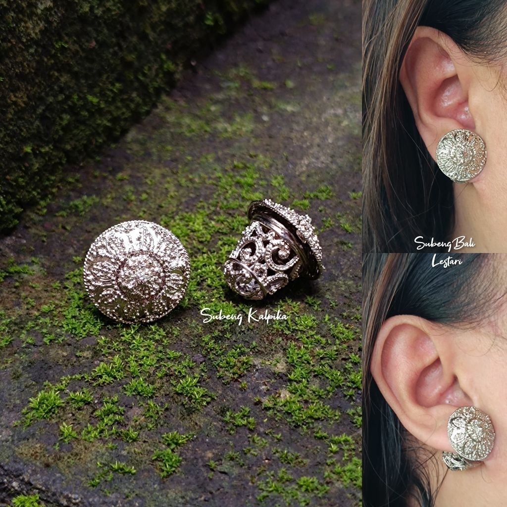 subeng Bali | anting Bali | giwang Bali model kalpika bahan alpaka lapis perak
