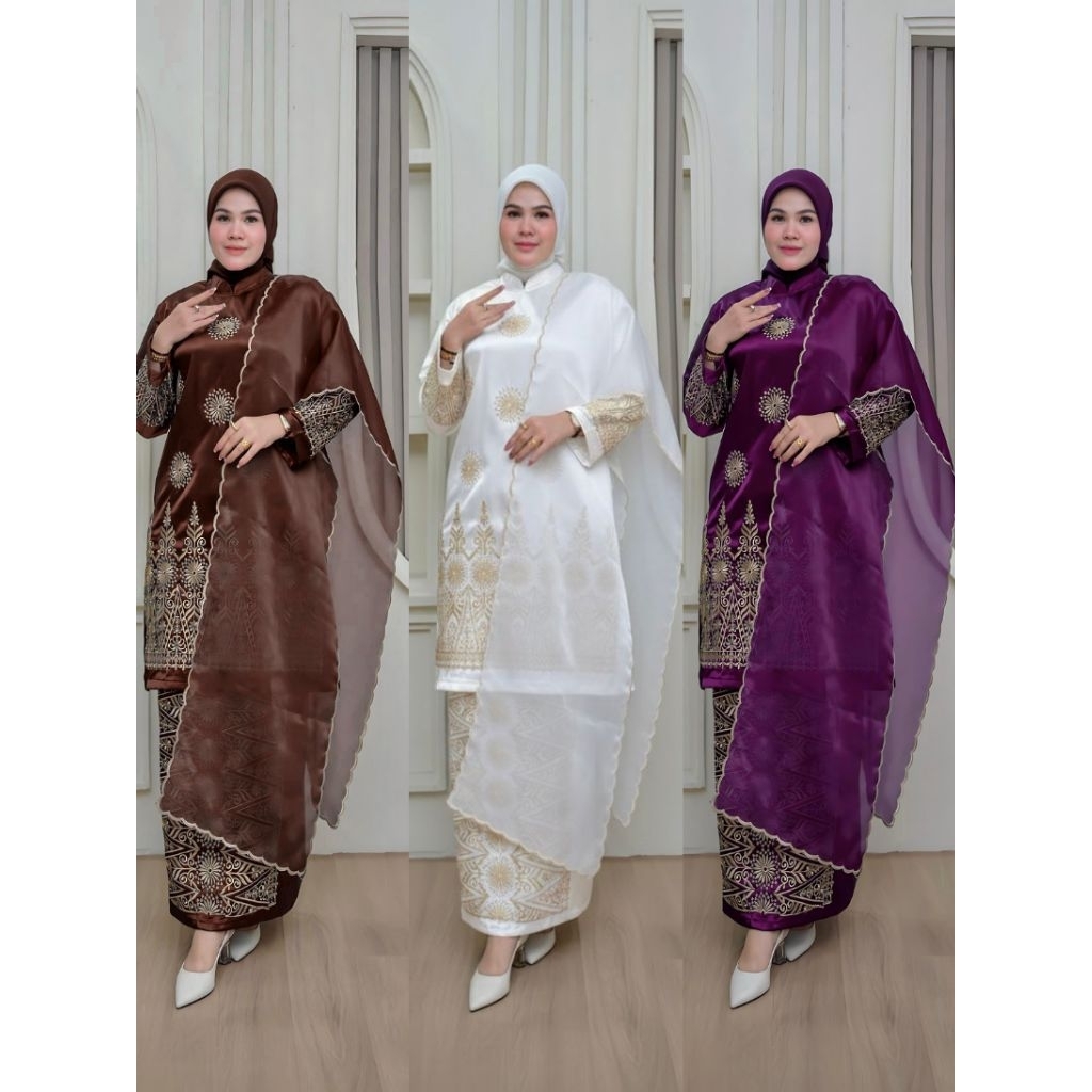 YOKOHAMA SET ROK KURUNG MELAYU BORDIR PREMIUM  || INCLUDE SELENDANG
