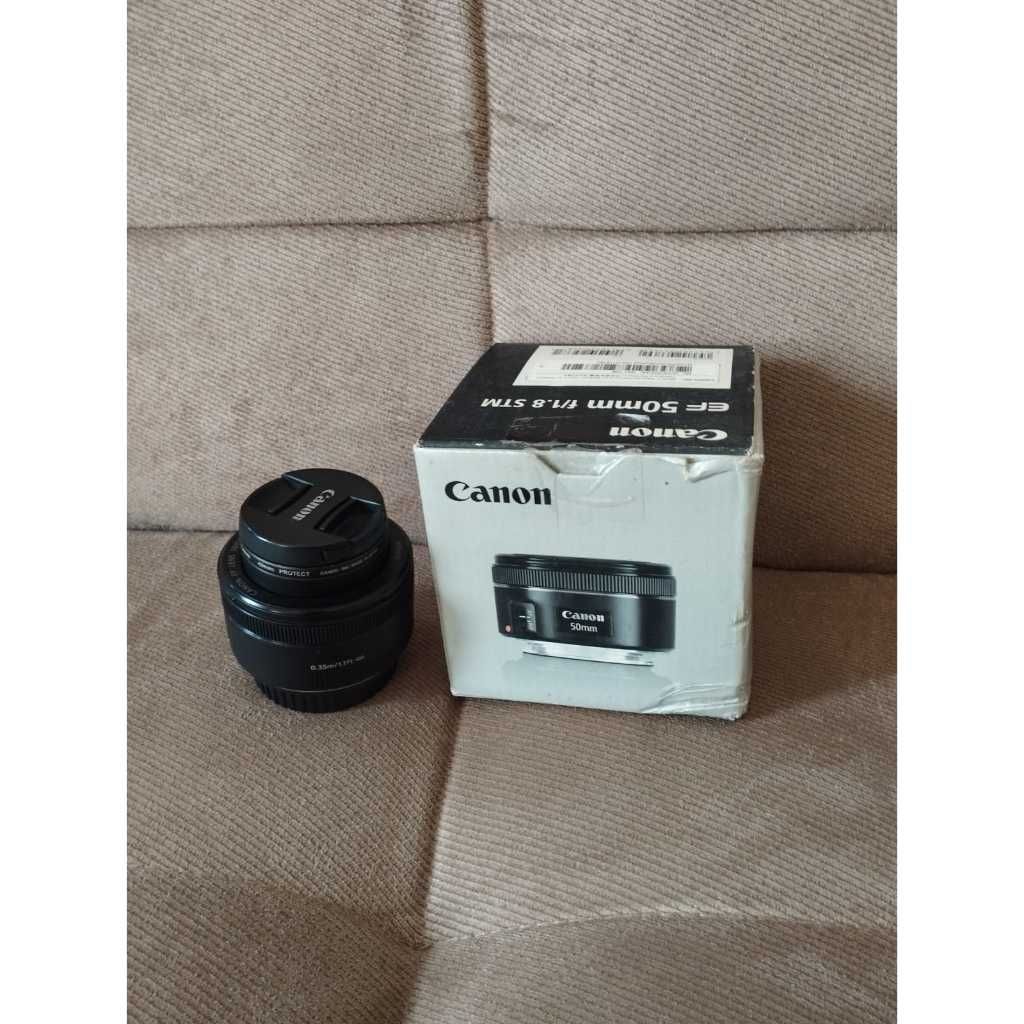 CANON Lensa Fix EF 50mm 1:1.8 STM Second Kondisi Mulus Bokeh Tajam Fullset