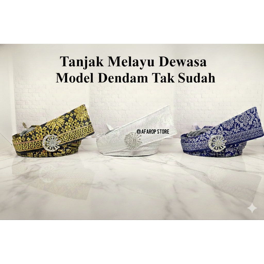 [DEWASA] Tanjak Melayu Full Songket Pria Dewasa Model Ikat Dendam Tak Sudah