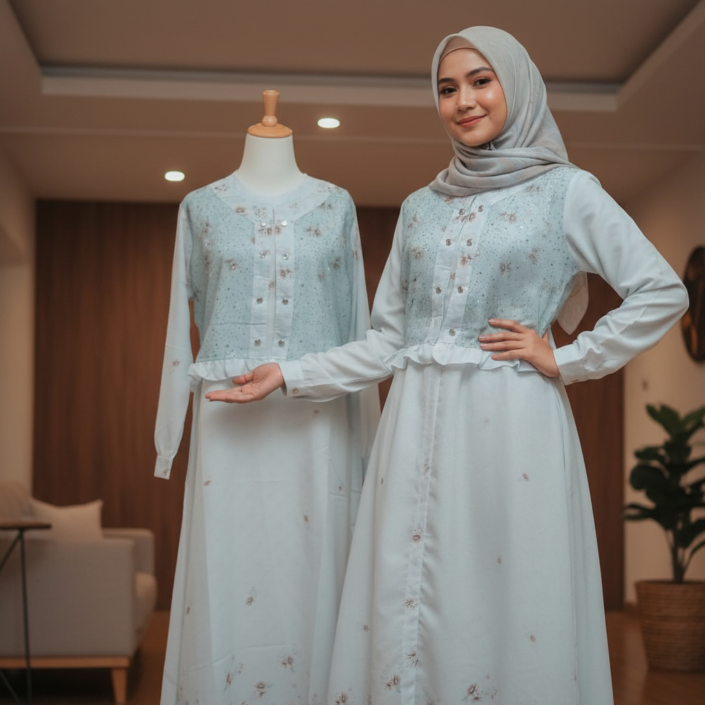 Cloya Baju Muslim Wanita Rania Gamis Bahan Rayon Uniqlo