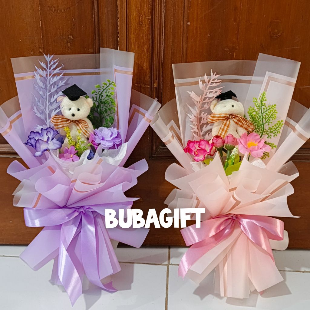 BUBAGIFT. MINIBEAR FLORA BUKET MAWAR ARTIFICIAL BUKET BUNGA BUKET WISUDA BUKET SEMPRO BUKET ULTAH BU
