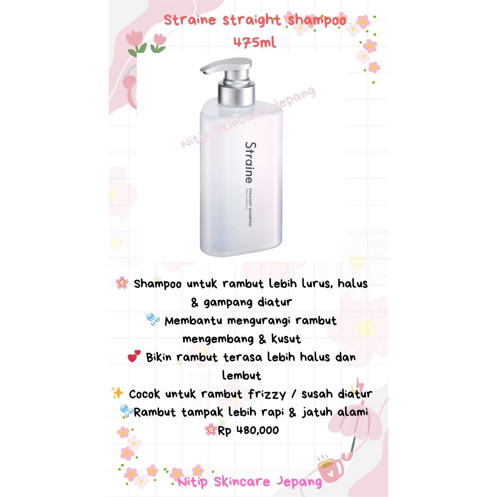 PO jepang -- Straine straight shampoo, treatment, hair oil