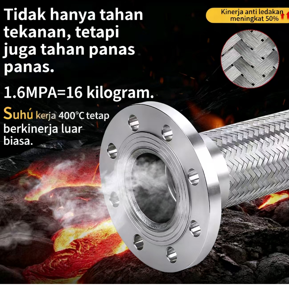 Metal hose/Selang Metal Fleksibel  / Flexible Metal Hose /Flange Stainless Steel 304/316 - Flange Ta