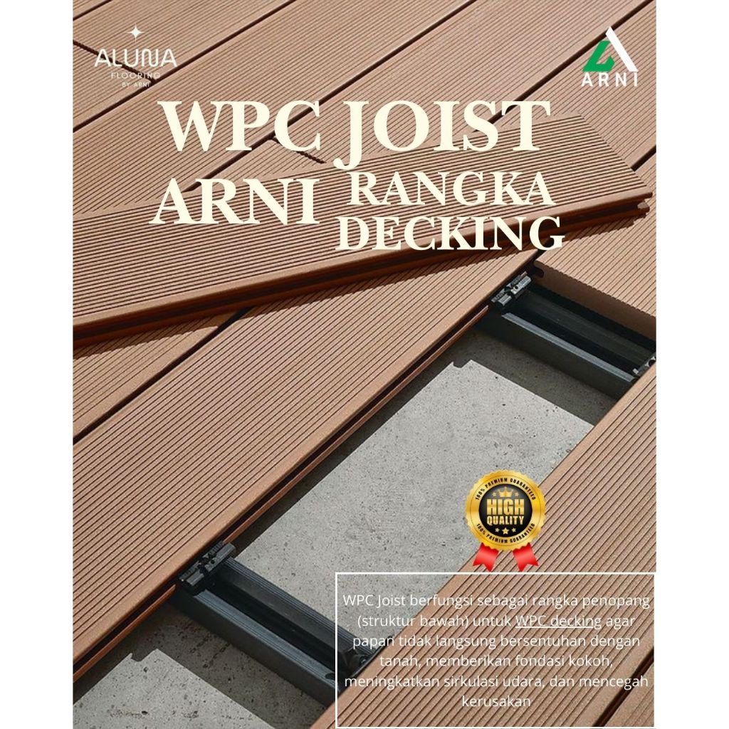 JOIST WPC / RANGKA DECKING | AKSESSORIS WPC DECKING OUTDOOR | Penyangga Bawah Decking WPC Outdoor |