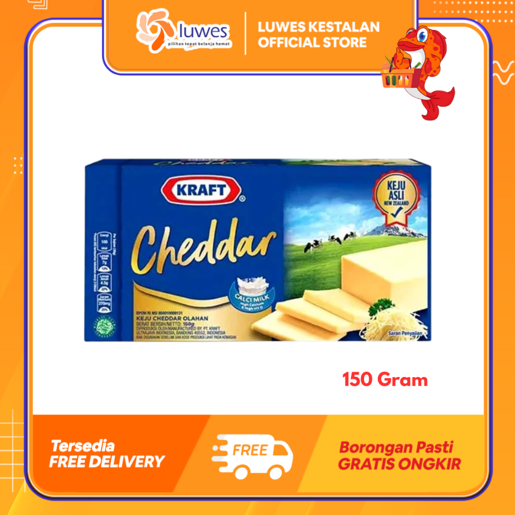 (LUWES) Keju Kraft Cheddar 150 Gram | Kraft Cheddar 150 Gram | Keju Kraft Cheddar Murah