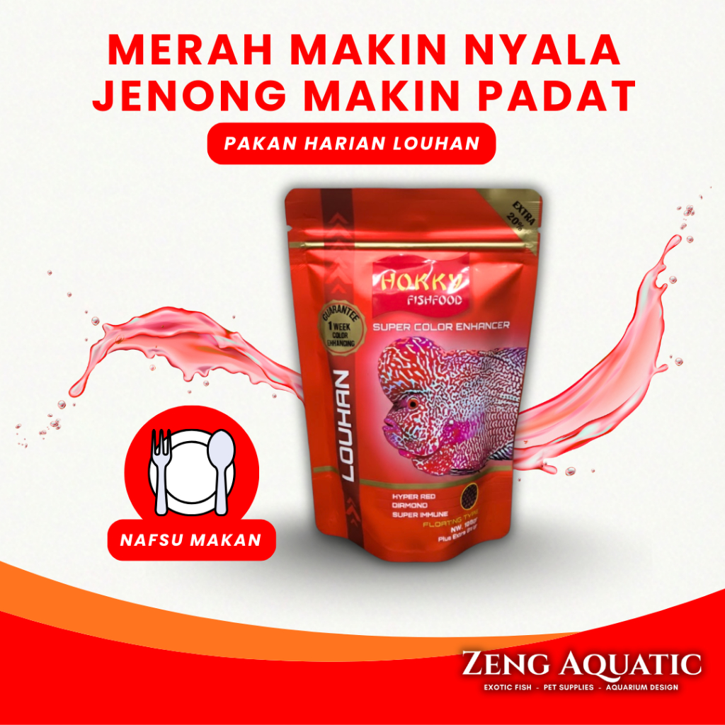 Pelet Louhan Hokky Super Color Enhancer 100Gr - Pakan Premium Warna & Jenong - Floater Louhan Thaila
