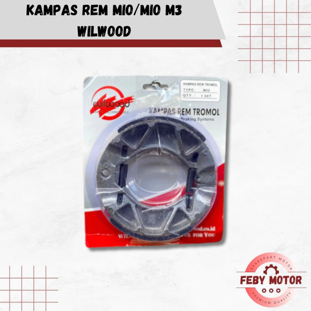 WILWOOD Kampas Rem Belakang Mio/Mio M3 || Kampas Rem Bagian Belakang Rem Tromol Mio M3