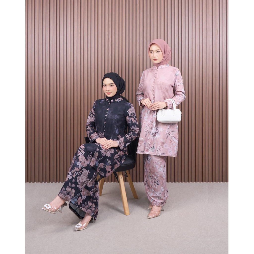 FAMYS - SETELAN ROK KATUN MOTIF KURUNG MALAY SET MELAYU ARESHA 020133
