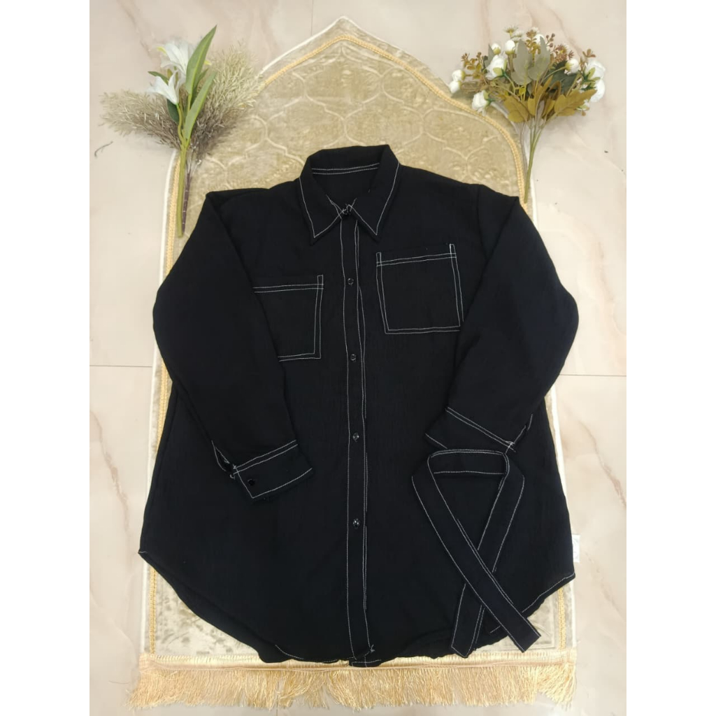 DwafGalerry - Atasan Zoey Tunik Free Belt - Atasan Kemeja Tunik Kekinian Wanita Jumbo XXL