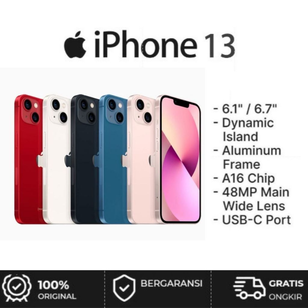 HP Apple iPhone 13 128GB/256GB Second BEKAS ORIGINAL 100% MULUS NORMAL FULLSET GOOD CONDITIONS