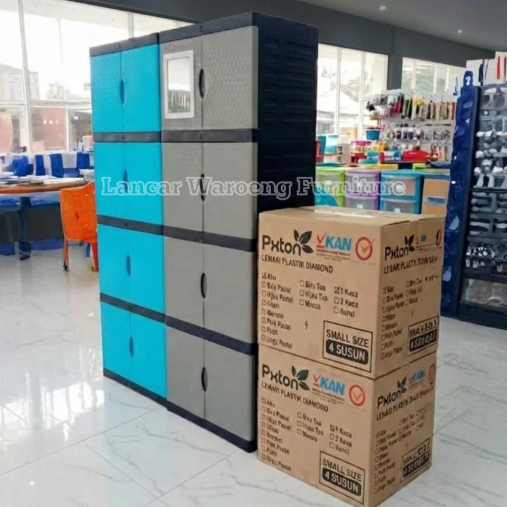 PXTON LEMARI PLASTIK 4 SUSUN DIAMOND | LEMARI MURAH