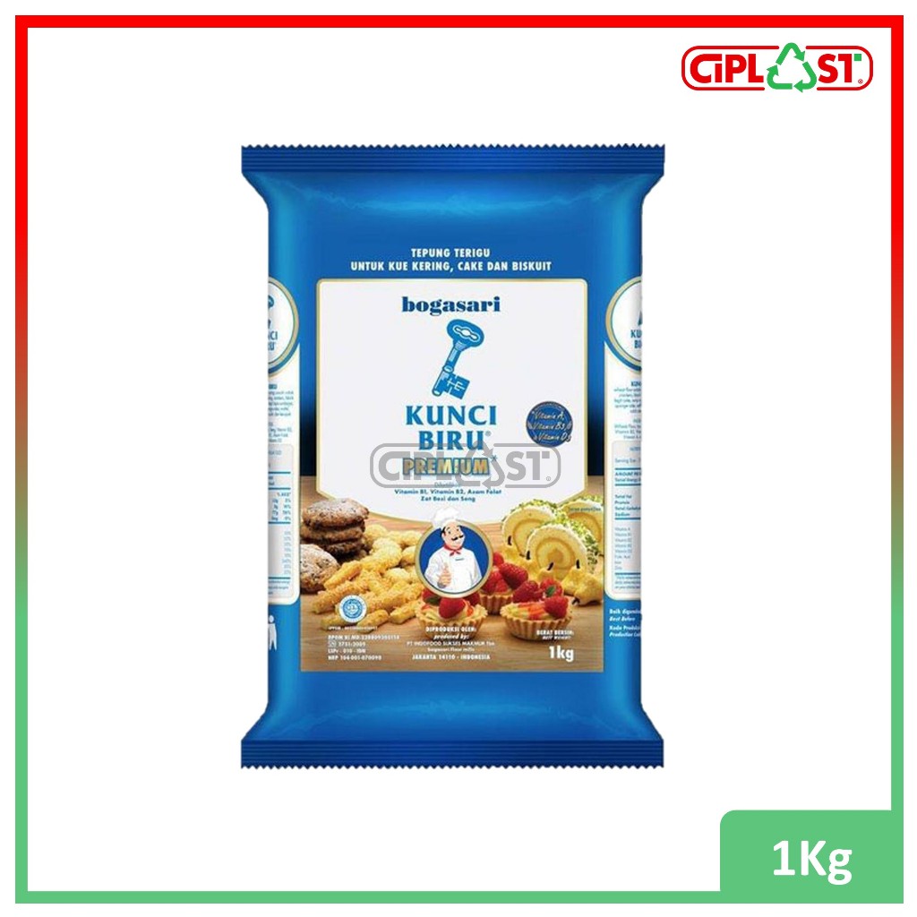 Tepung Terigu Kunci Biru 1Kg Protein Rendah