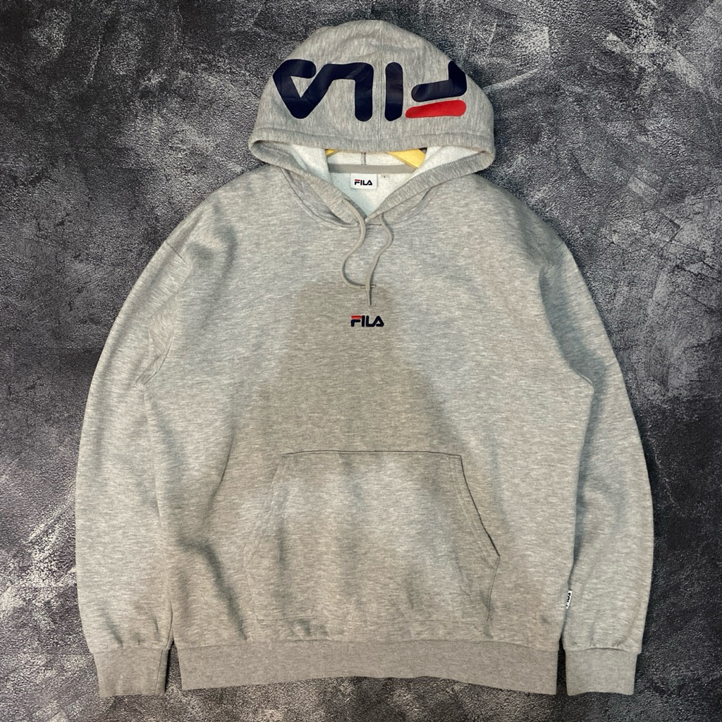 HOODIE FILA CENTER LOGO BORDIR SPELLOUT BIGLOGO SECOND ORIGINAL
