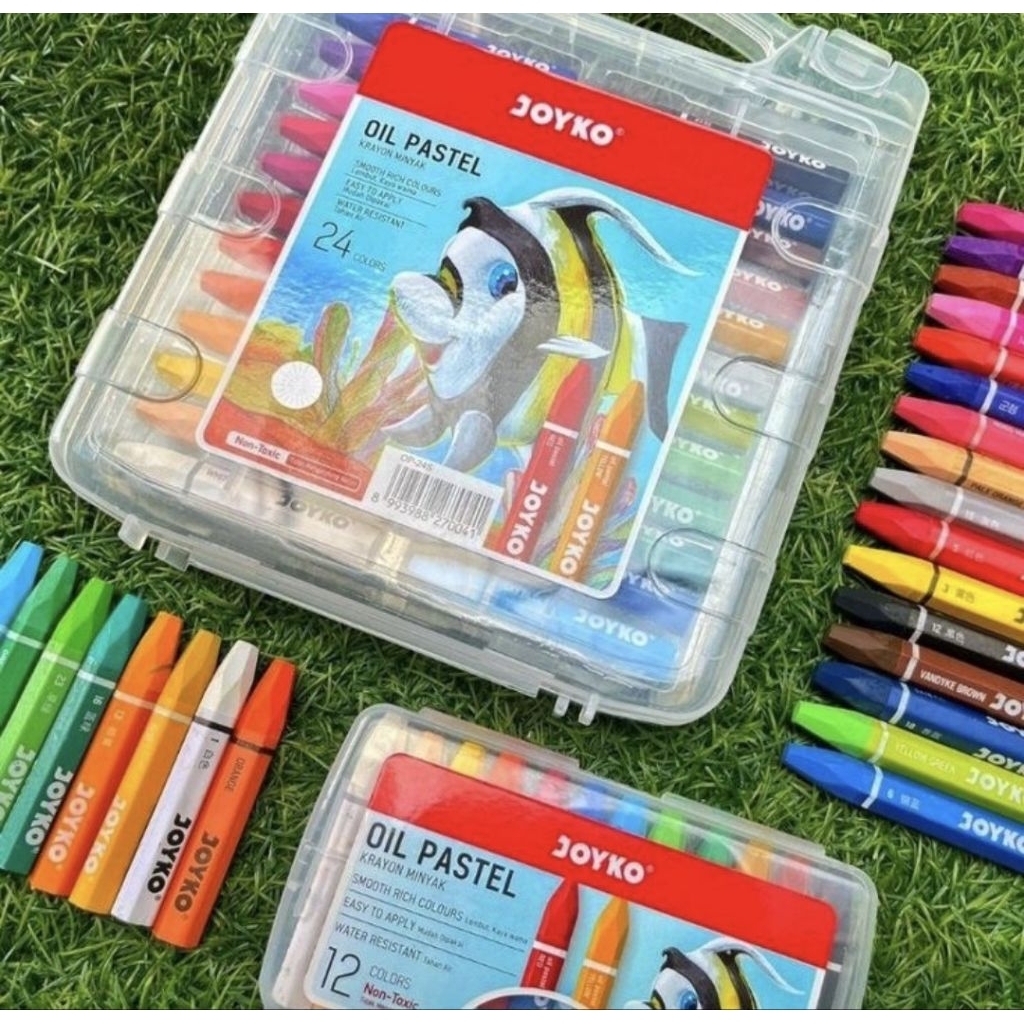 Joyko Set Pensil Warna & Krayon - 12 / 24 Warna, Aman & Lengkap